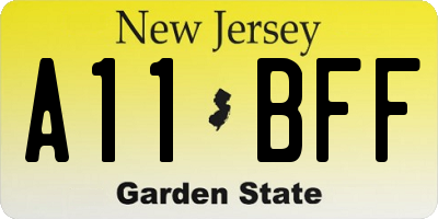 NJ license plate A11BFF