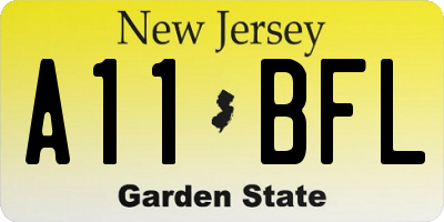 NJ license plate A11BFL