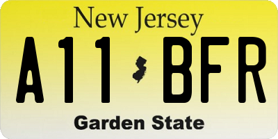 NJ license plate A11BFR