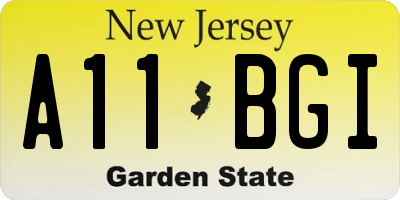 NJ license plate A11BGI