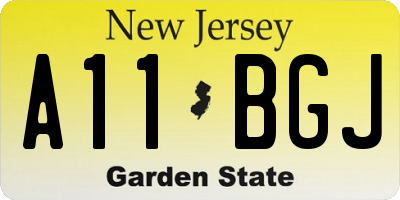 NJ license plate A11BGJ