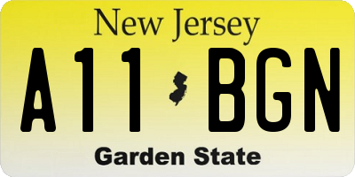NJ license plate A11BGN