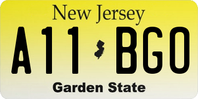 NJ license plate A11BGO