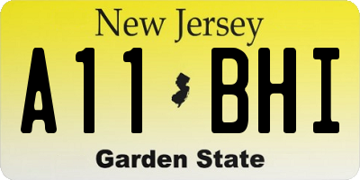 NJ license plate A11BHI