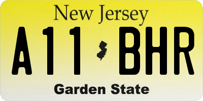 NJ license plate A11BHR