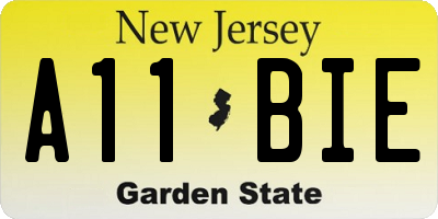 NJ license plate A11BIE