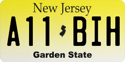 NJ license plate A11BIH