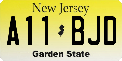 NJ license plate A11BJD