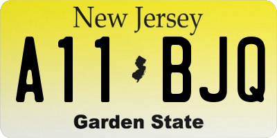 NJ license plate A11BJQ