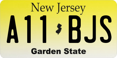 NJ license plate A11BJS