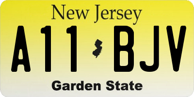 NJ license plate A11BJV
