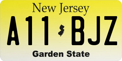 NJ license plate A11BJZ