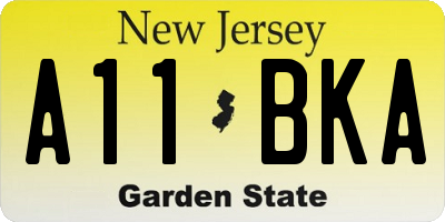 NJ license plate A11BKA