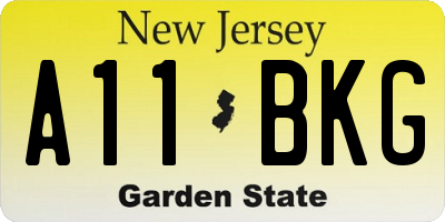 NJ license plate A11BKG