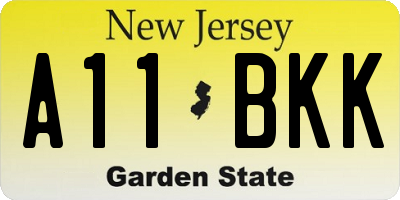 NJ license plate A11BKK