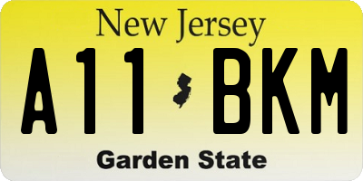 NJ license plate A11BKM