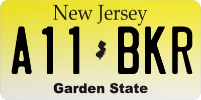 NJ license plate A11BKR