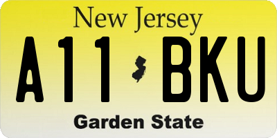 NJ license plate A11BKU