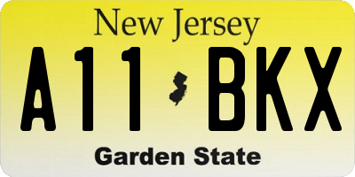 NJ license plate A11BKX