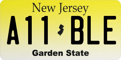 NJ license plate A11BLE