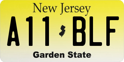 NJ license plate A11BLF
