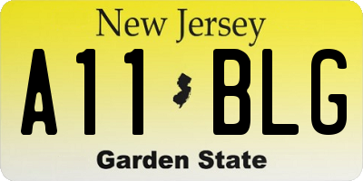 NJ license plate A11BLG