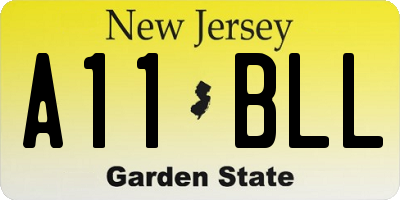 NJ license plate A11BLL