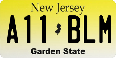 NJ license plate A11BLM