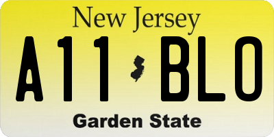 NJ license plate A11BLO