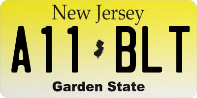 NJ license plate A11BLT