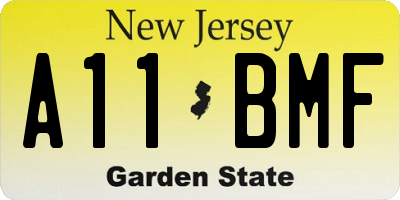 NJ license plate A11BMF