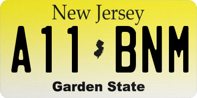 NJ license plate A11BNM