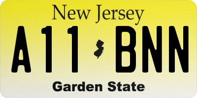 NJ license plate A11BNN