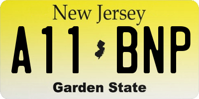 NJ license plate A11BNP