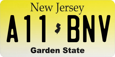 NJ license plate A11BNV