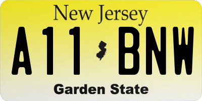NJ license plate A11BNW