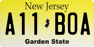 NJ license plate A11BOA