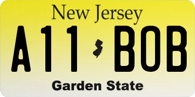 NJ license plate A11BOB