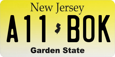 NJ license plate A11BOK