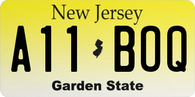 NJ license plate A11BOQ