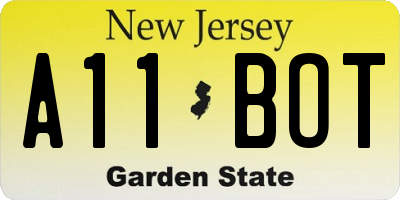 NJ license plate A11BOT