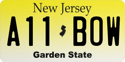 NJ license plate A11BOW