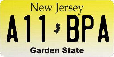 NJ license plate A11BPA