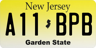 NJ license plate A11BPB