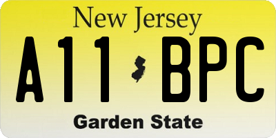 NJ license plate A11BPC
