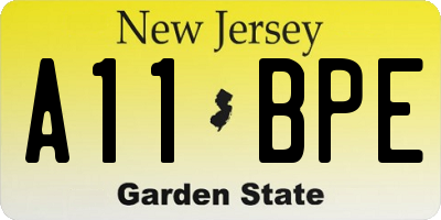 NJ license plate A11BPE