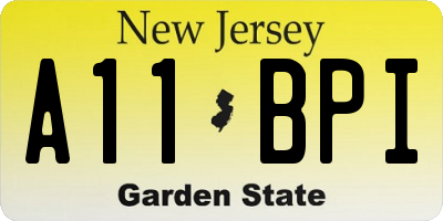 NJ license plate A11BPI