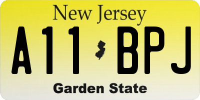 NJ license plate A11BPJ