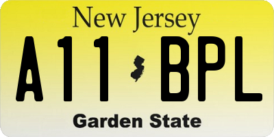 NJ license plate A11BPL