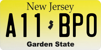 NJ license plate A11BPO